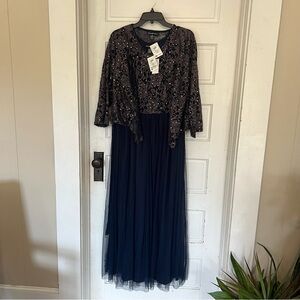 Formal tulle dress with lace and matching jacket